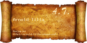 Arnold Tilla névjegykártya